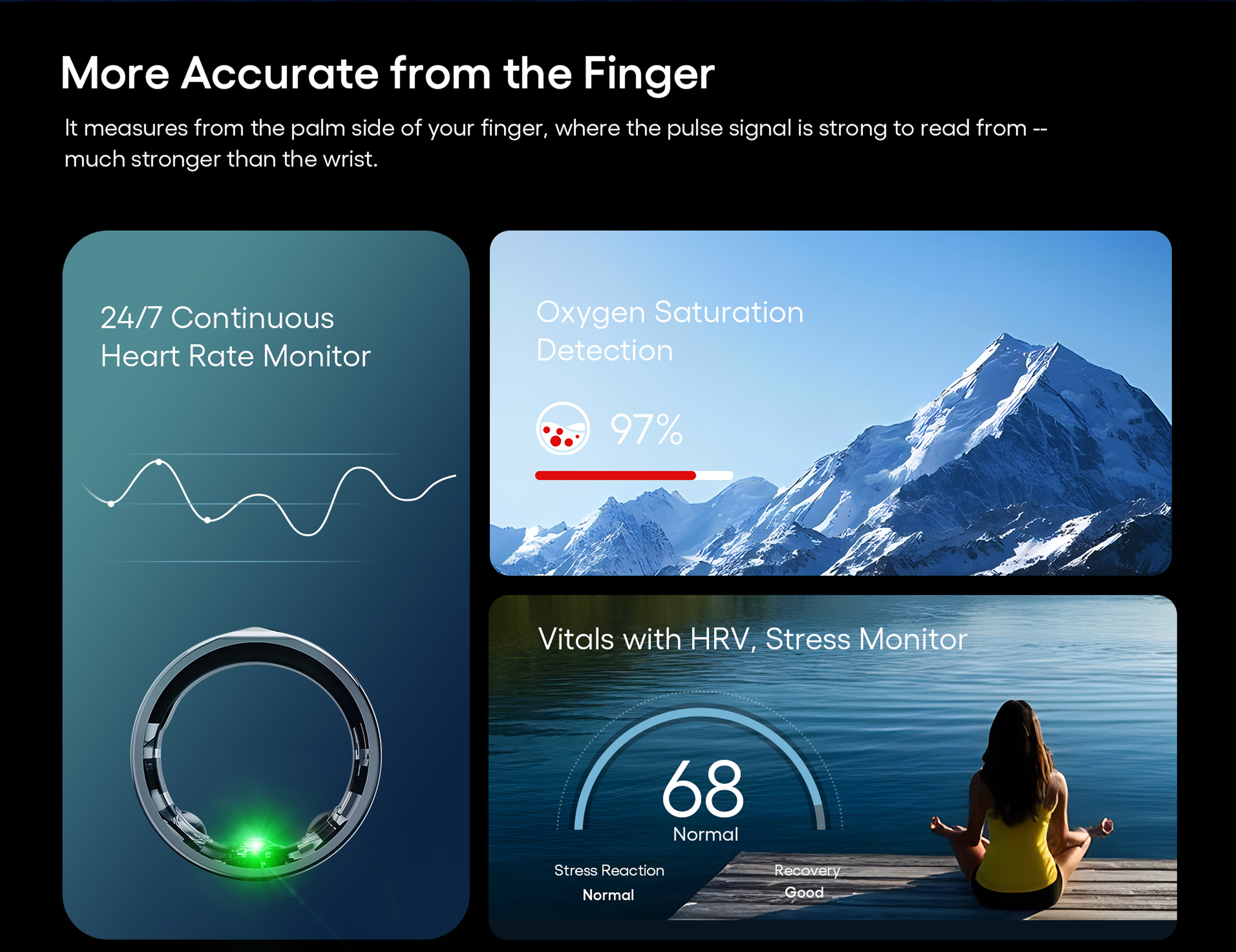 EZ Smart Ring Heart Rate and Stress